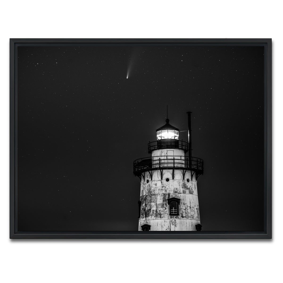 AUTO-MOCKUP WHITE | Sleepy Hollow Lighthouse | 1 Piece | Black Framed Canvas | group=4x3