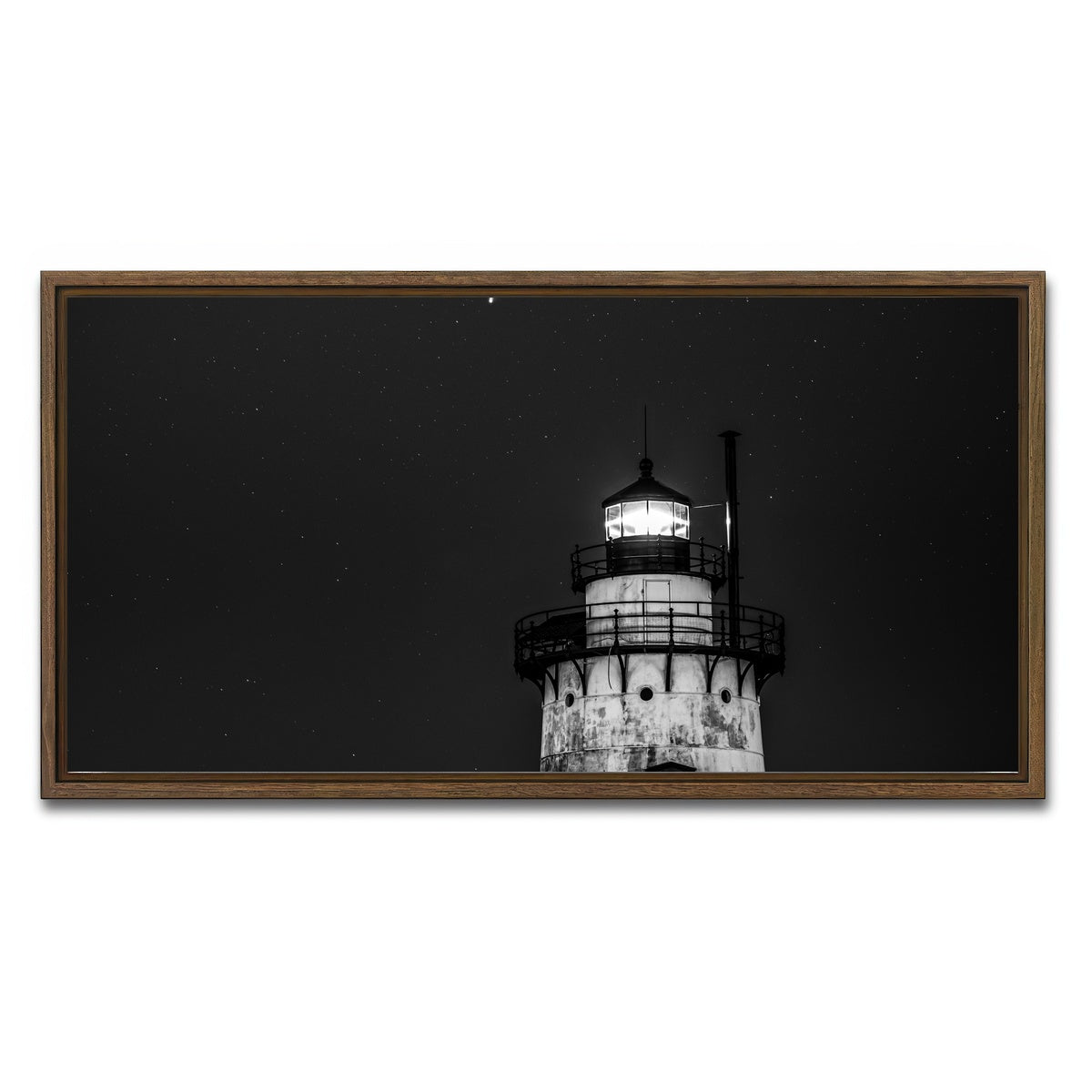 AUTO-MOCKUP WHITE | Sleepy Hollow Lighthouse | 1 Piece | Walnut Framed Canvas | group=2x1
