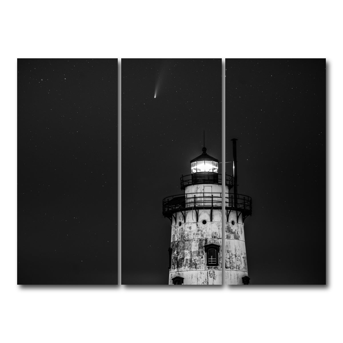 AUTO-MOCKUP WHITE | Sleepy Hollow Lighthouse | 3 Piece | Gallery Wrap Canvas | group=8x18