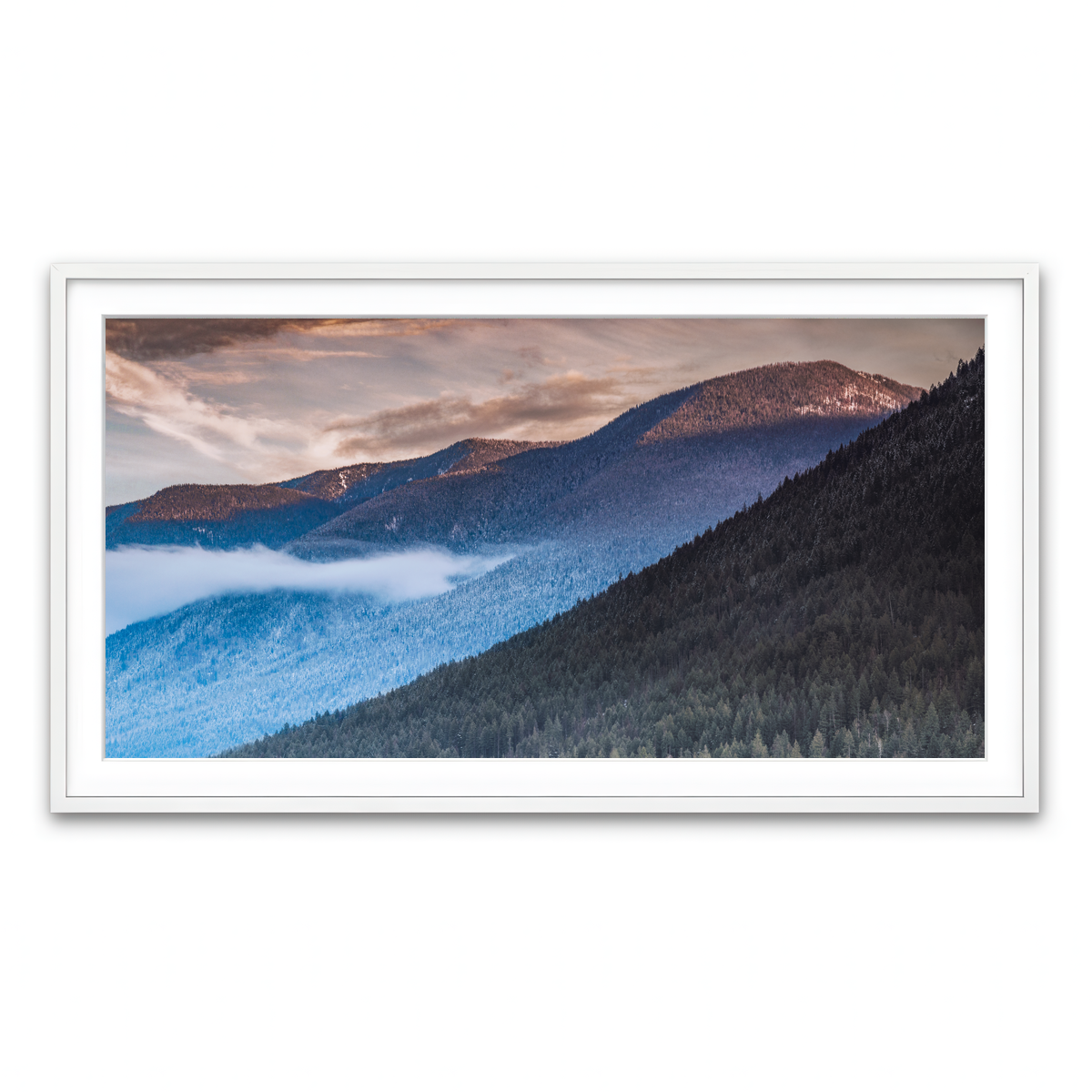 Framed Print 2x1 White