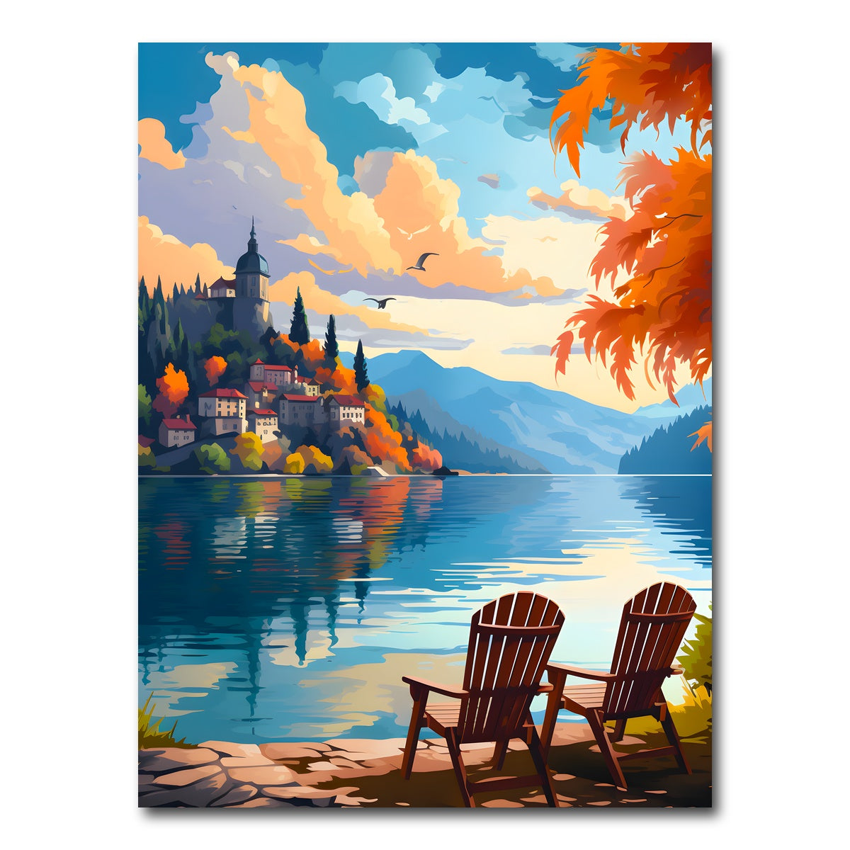 AUTO-MOCKUP WHITE | Slovenia - Bled lake | 1 Piece | Gallery Wrap Canvas | group=3x4