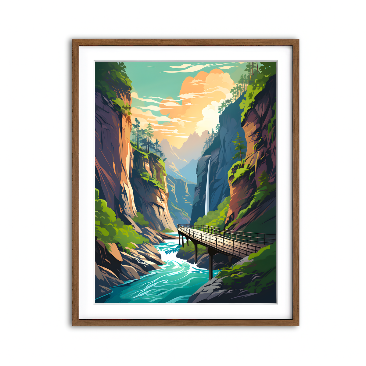 Framed Print 3x4 Walnut