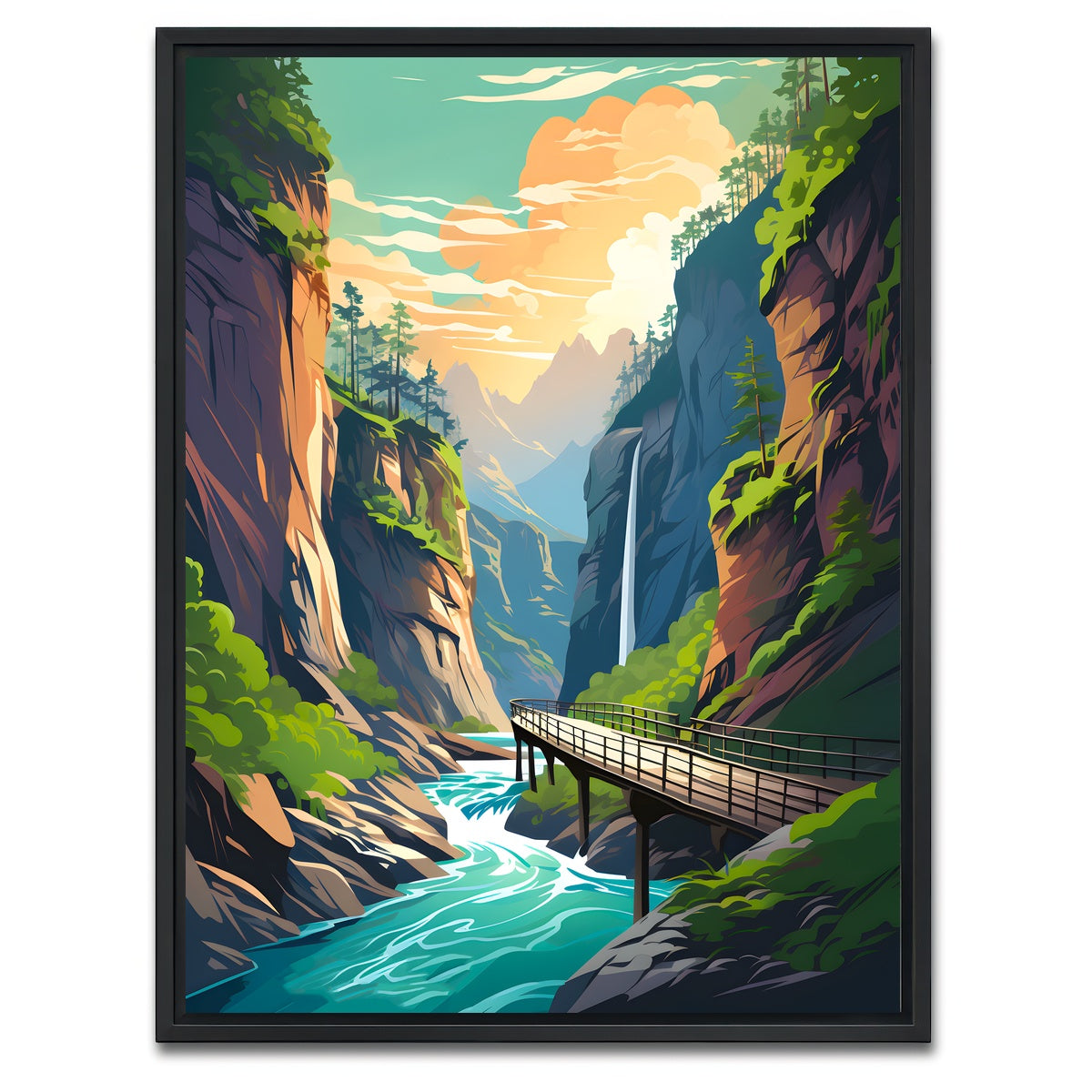 AUTO-MOCKUP WHITE | Slovenia - Vintgar Gorge | 1 Piece | Black Framed Canvas | group=3x4