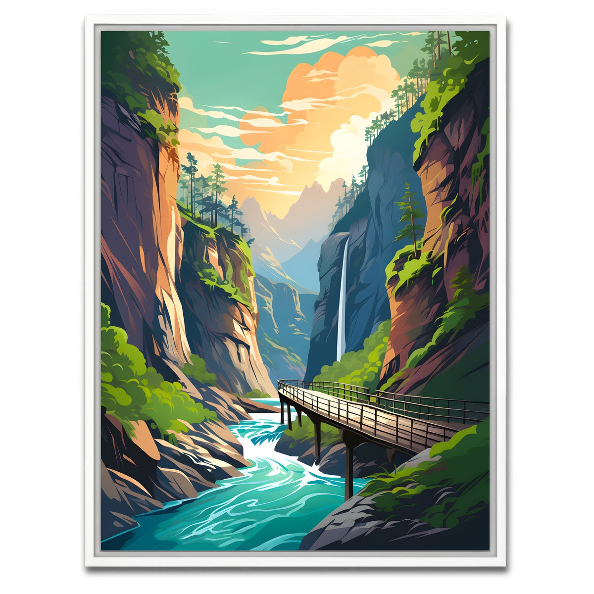 AUTO-MOCKUP WHITE | Slovenia - Vintgar Gorge | 1 Piece | White Framed Canvas | group=3x4
