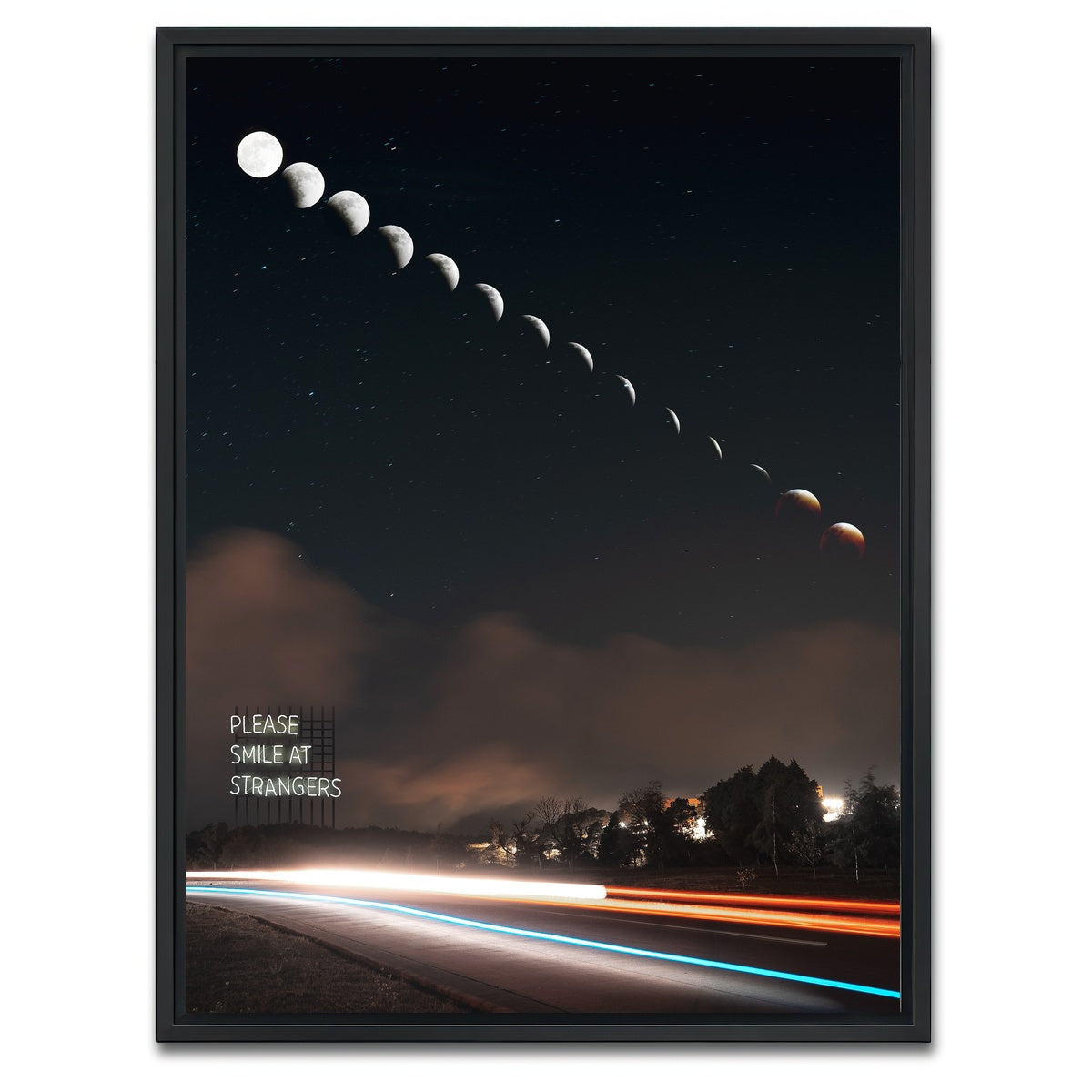AUTO-MOCKUP WHITE | Smile at Strangers | 1 Piece | Black Framed Canvas | group=3x4
