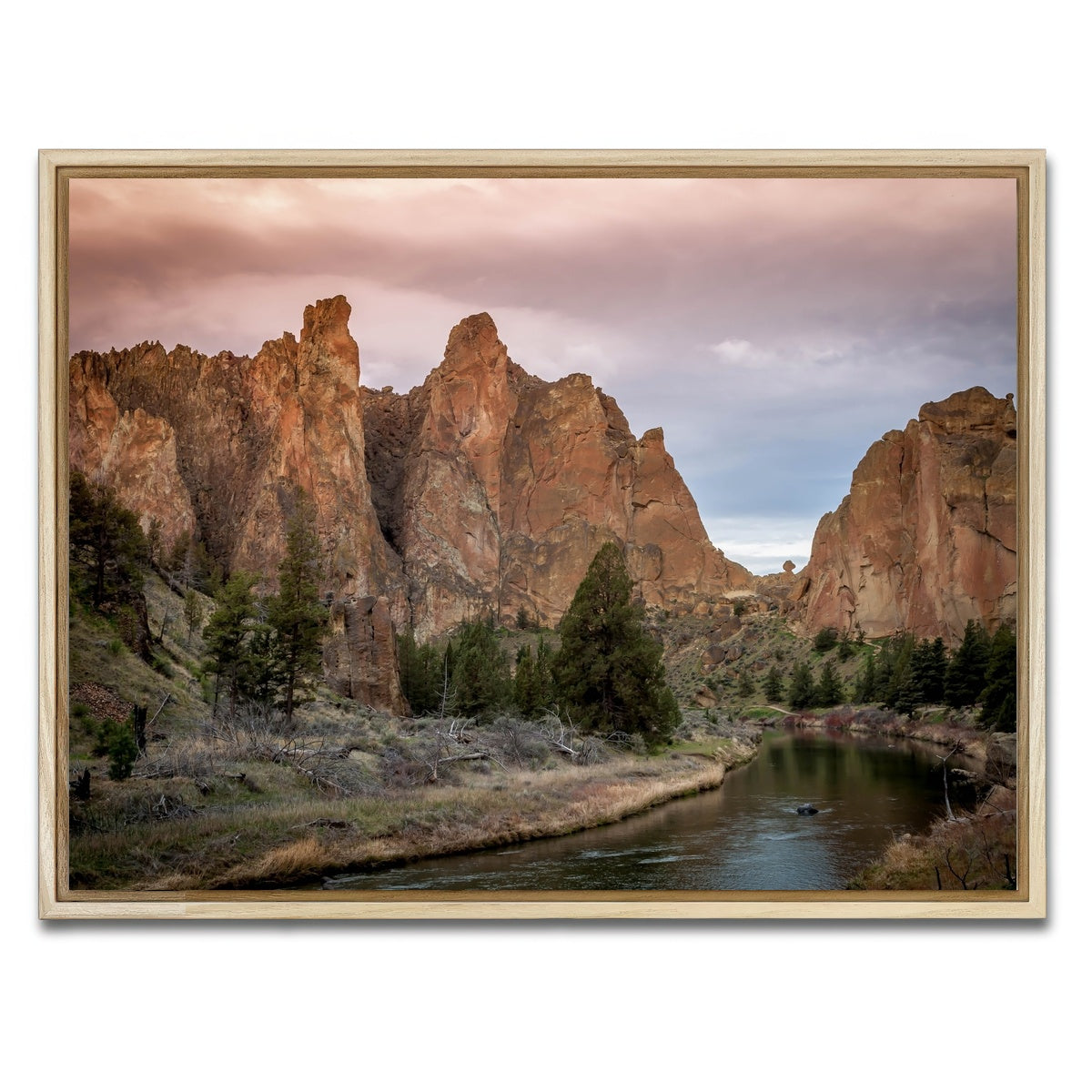 AUTO-MOCKUP WHITE | Smith Rock State Park | 1 Piece | Natural Framed Canvas | group=4x3