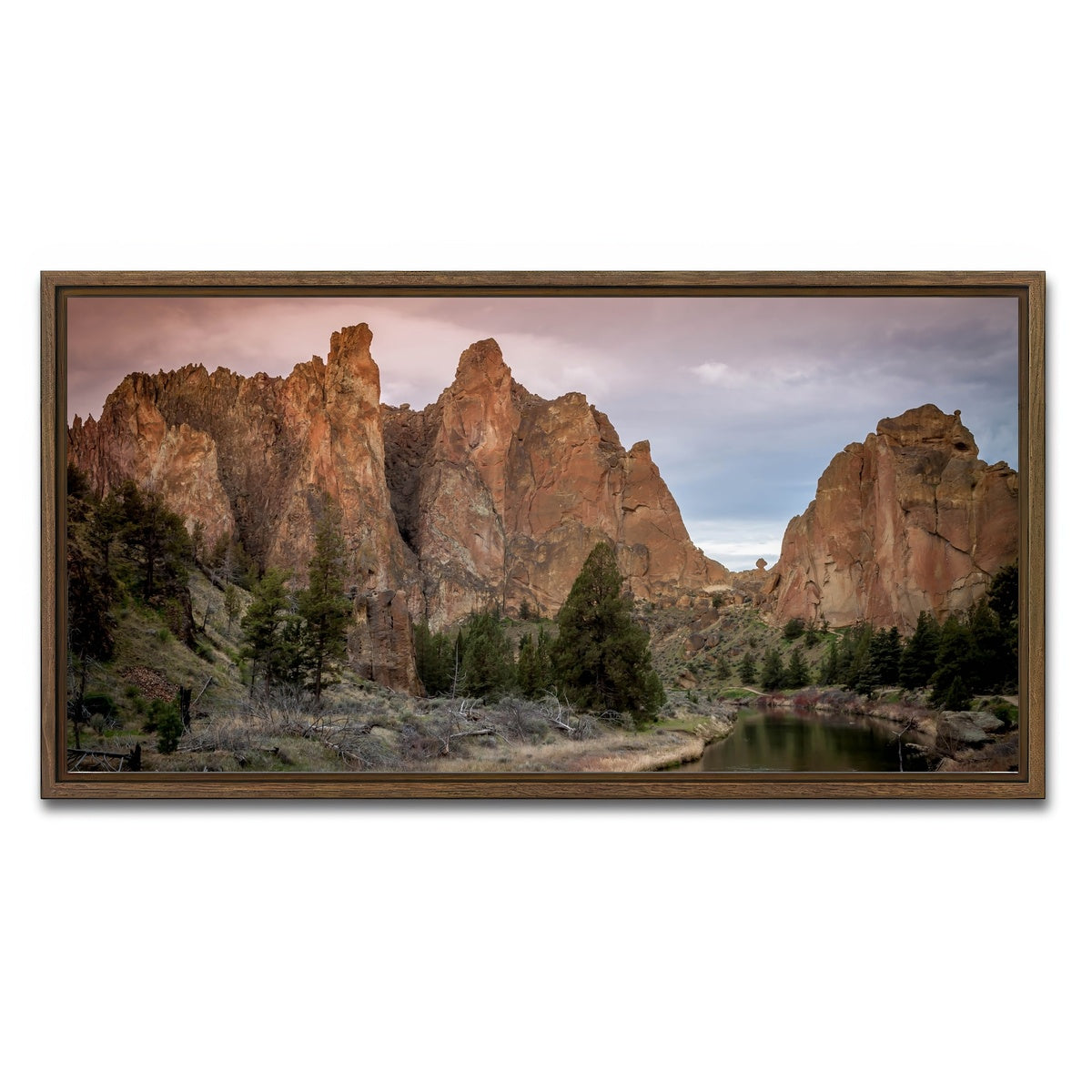 AUTO-MOCKUP WHITE | Smith Rock State Park | 1 Piece | Walnut Framed Canvas | group=2x1