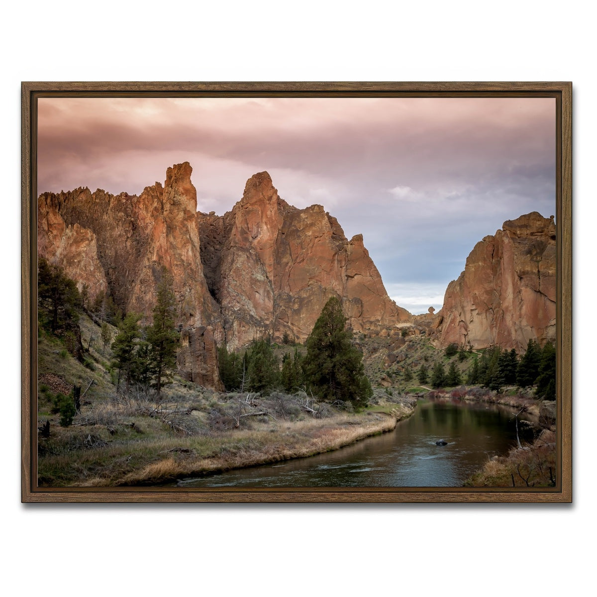 AUTO-MOCKUP WHITE | Smith Rock State Park | 1 Piece | Walnut Framed Canvas | group=4x3