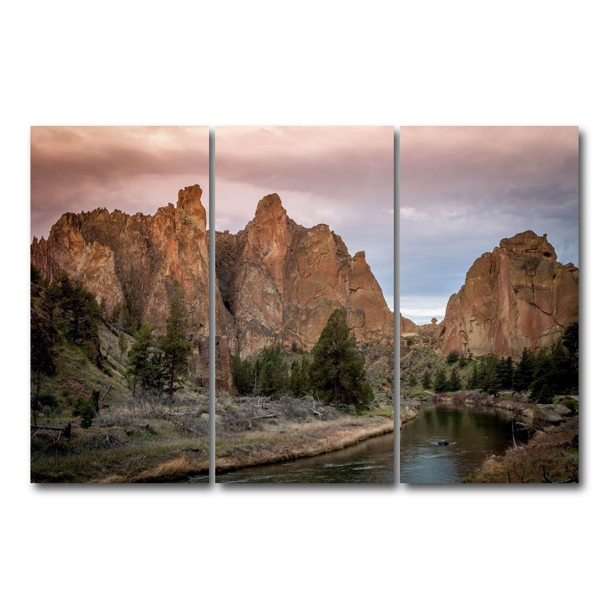 AUTO-MOCKUP WHITE | Smith Rock State Park | 3 Piece | Gallery Wrap Canvas | group=12x24