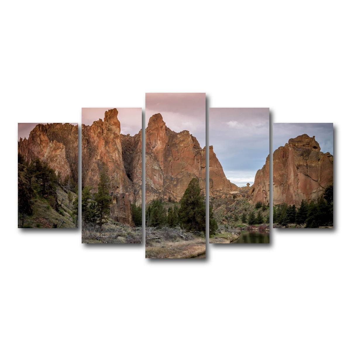 AUTO-MOCKUP WHITE | Smith Rock State Park | 5 Piece | Gallery Wrap Canvas | group=5_normal