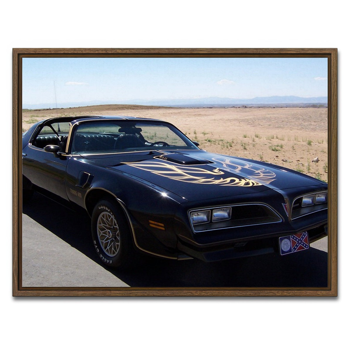 AUTO-MOCKUP WHITE | Smokey Trans Am | 1 Piece | Walnut Framed Canvas | group=4x3