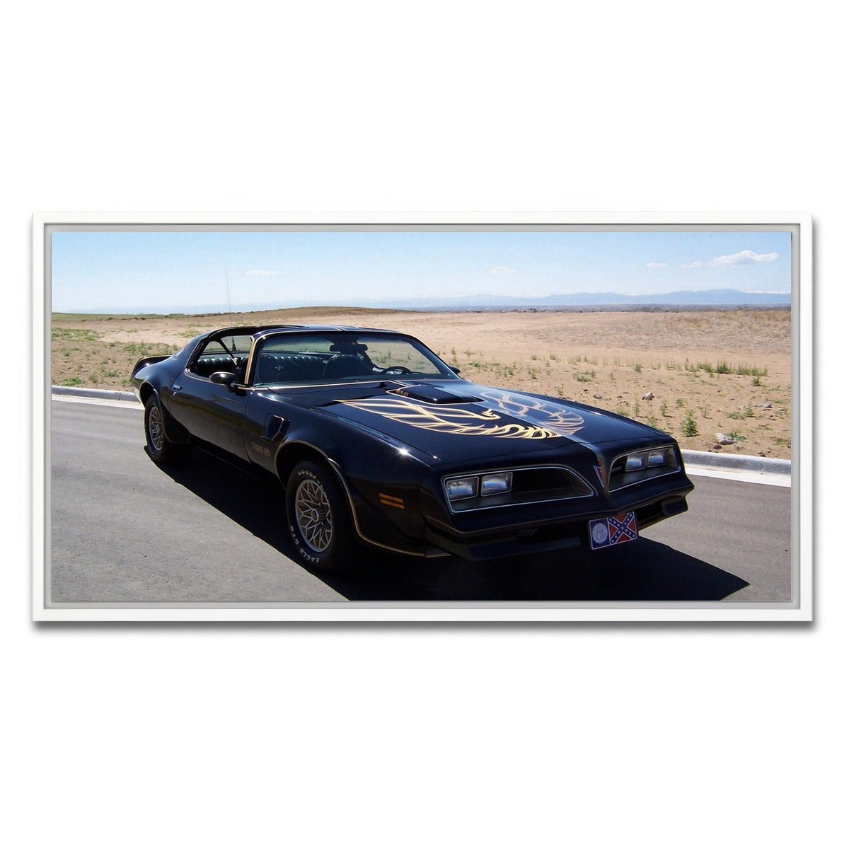 AUTO-MOCKUP WHITE | Smokey Trans Am | 1 Piece | White Framed Canvas | group=2x1