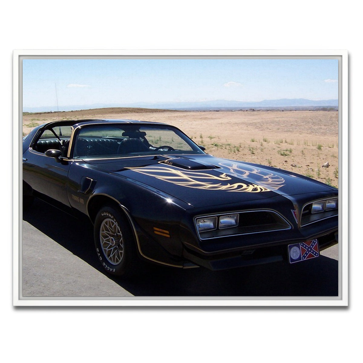 AUTO-MOCKUP WHITE | Smokey Trans Am | 1 Piece | White Framed Canvas | group=4x3