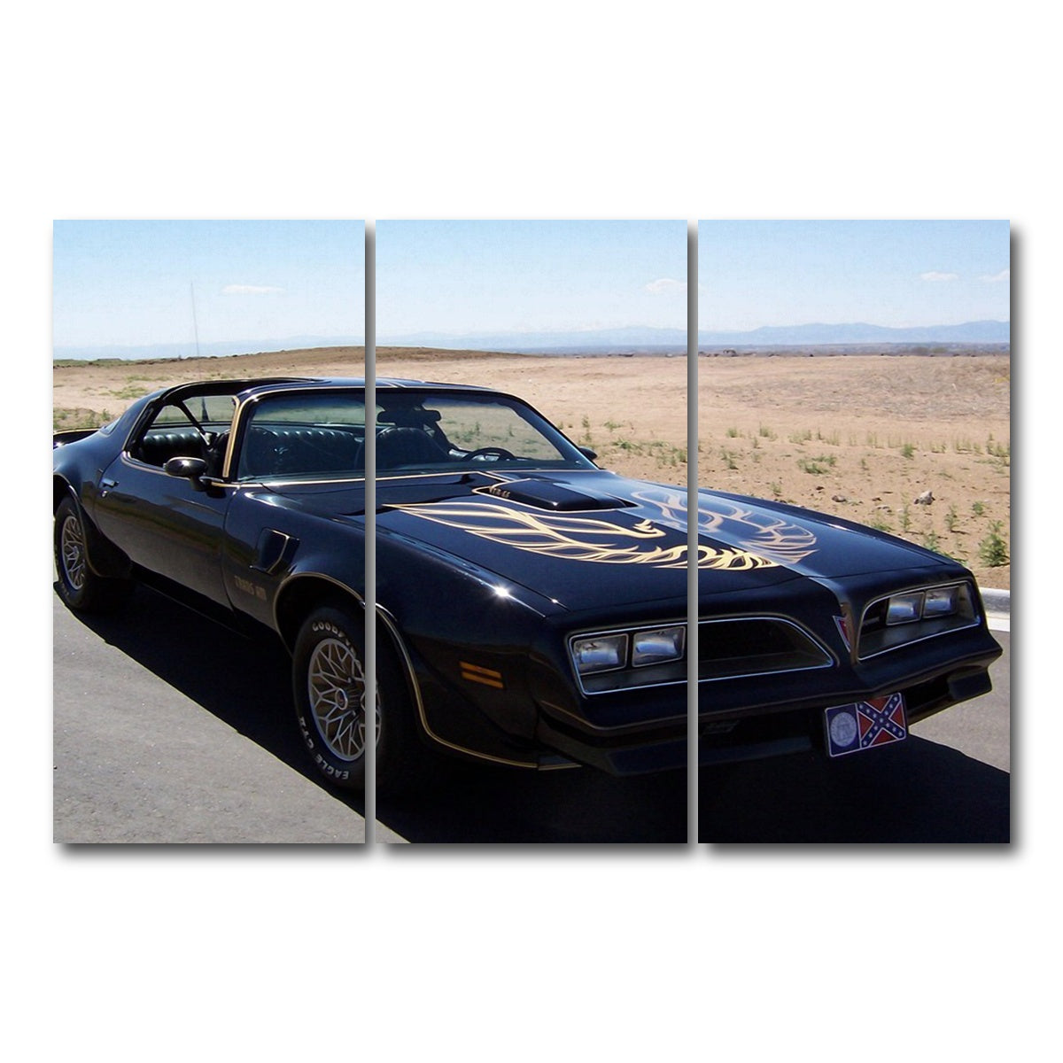 AUTO-MOCKUP WHITE | Smokey Trans Am | 3 Piece | Gallery Wrap Canvas | group=12x24
