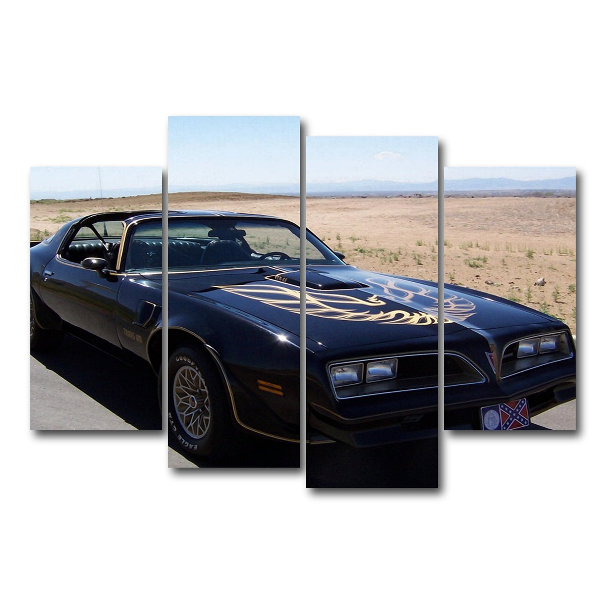 AUTO-MOCKUP WHITE | Smokey Trans Am | 4 Piece | Gallery Wrap Canvas | group=4_short