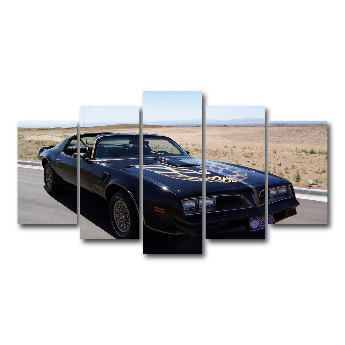 AUTO-MOCKUP WHITE | Smokey Trans Am | 5 Piece | Gallery Wrap Canvas | group=5_normal