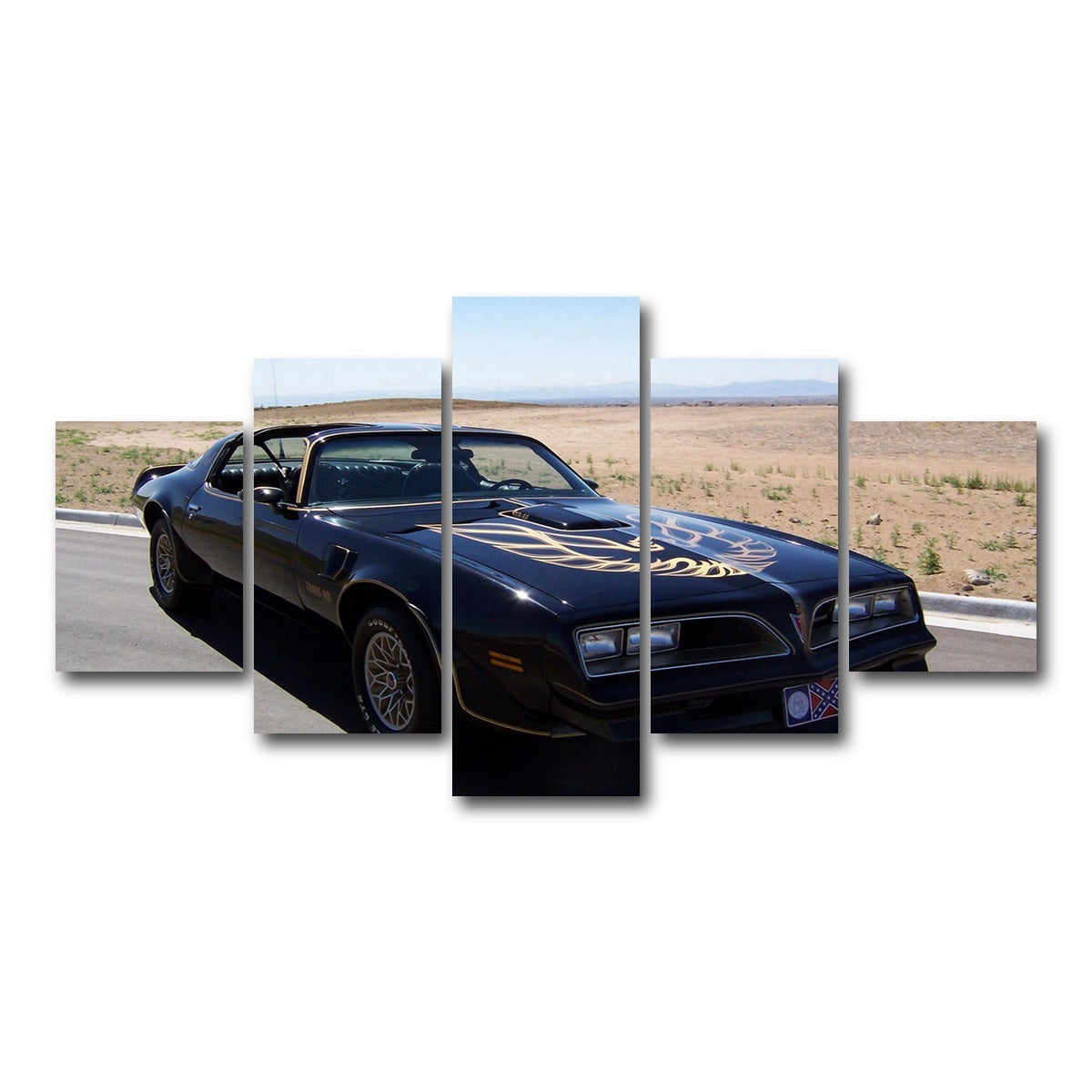 AUTO-MOCKUP WHITE | Smokey Trans Am | 5 Piece | Gallery Wrap Canvas | group=5_short