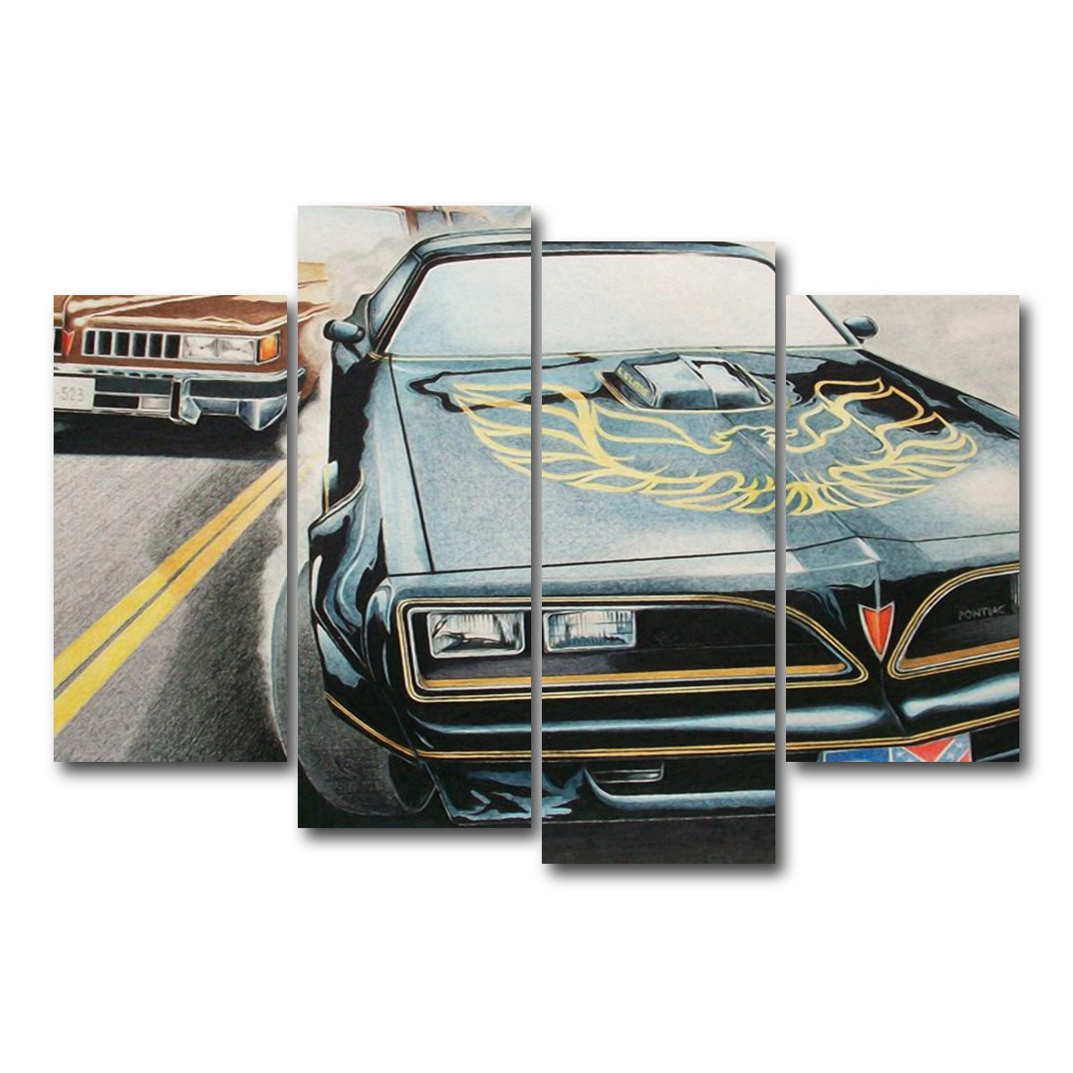 AUTO-MOCKUP WHITE | Smokey and the Bandit | 4 Piece | Gallery Wrap Canvas | group=4_short