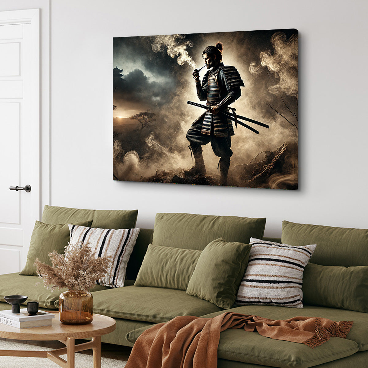 Smoking Samurai Wall Art