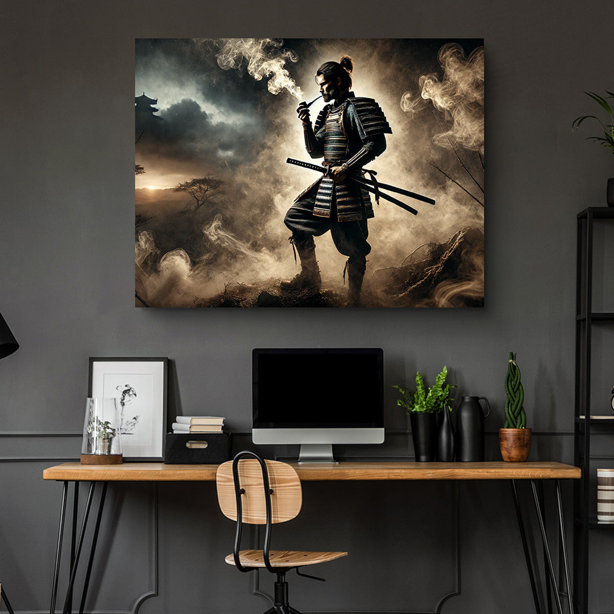 Smoking Samurai Wall Art