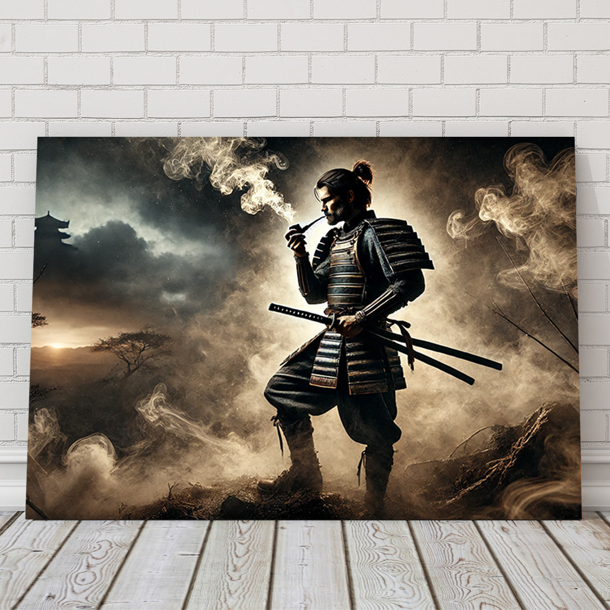 Smoking Samurai Wall Art