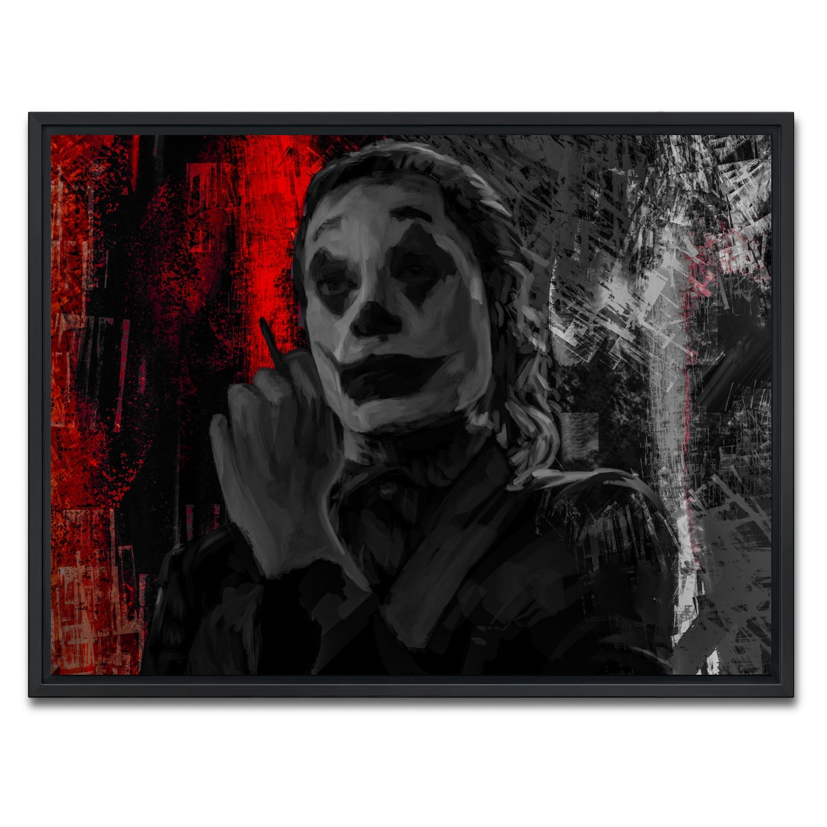 AUTO-MOCKUP WHITE | Smoking Joker | 1 Piece | Black Framed Canvas | group=4x3