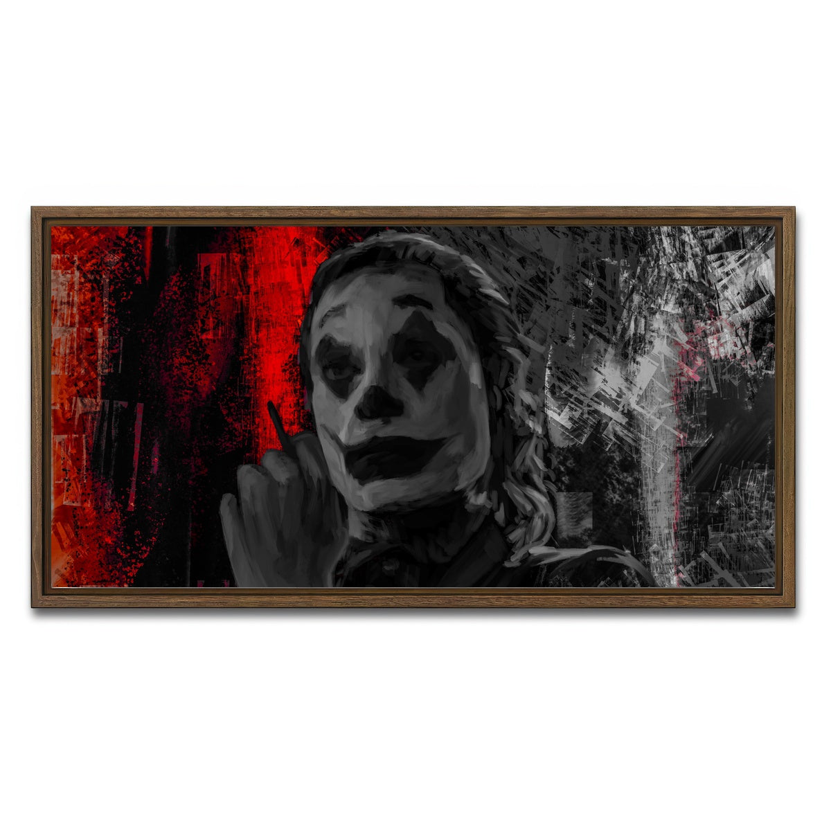 AUTO-MOCKUP WHITE | Smoking Joker | 1 Piece | Walnut Framed Canvas | group=2x1