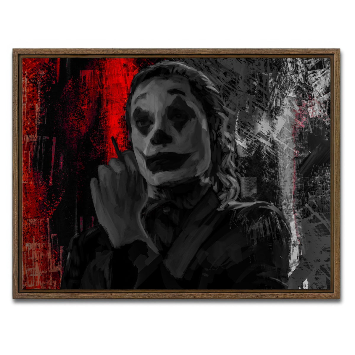AUTO-MOCKUP WHITE | Smoking Joker | 1 Piece | Walnut Framed Canvas | group=4x3