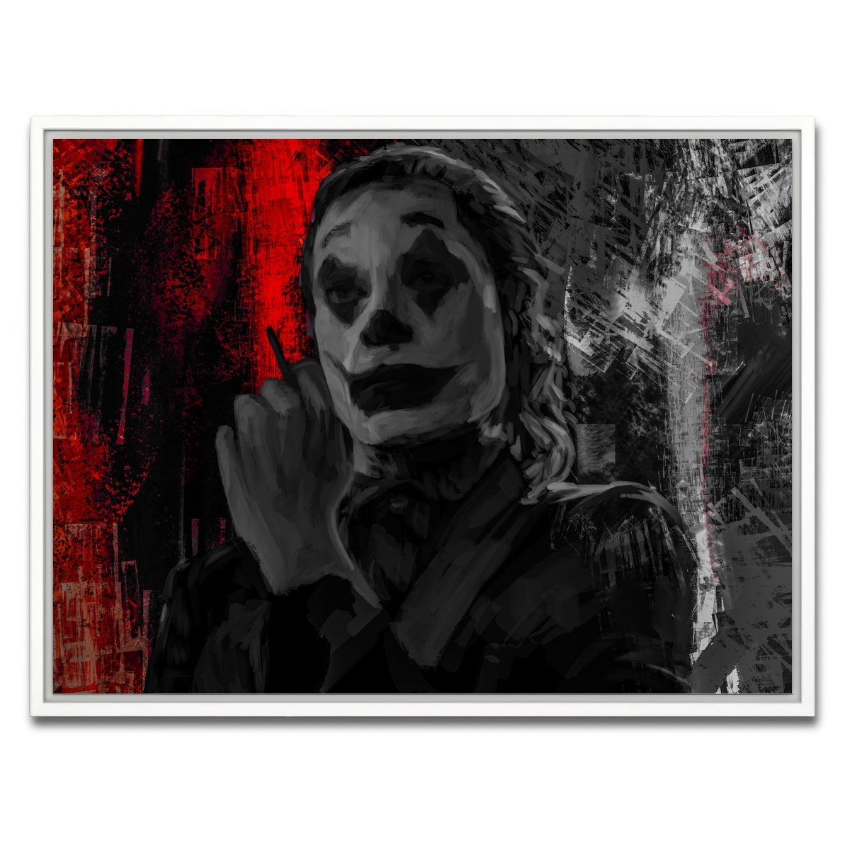 AUTO-MOCKUP WHITE | Smoking Joker | 1 Piece | White Framed Canvas | group=4x3