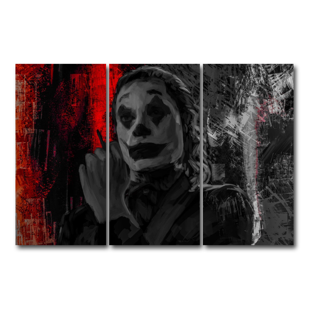 AUTO-MOCKUP WHITE | Smoking Joker | 3 Piece | Gallery Wrap Canvas | group=12x24