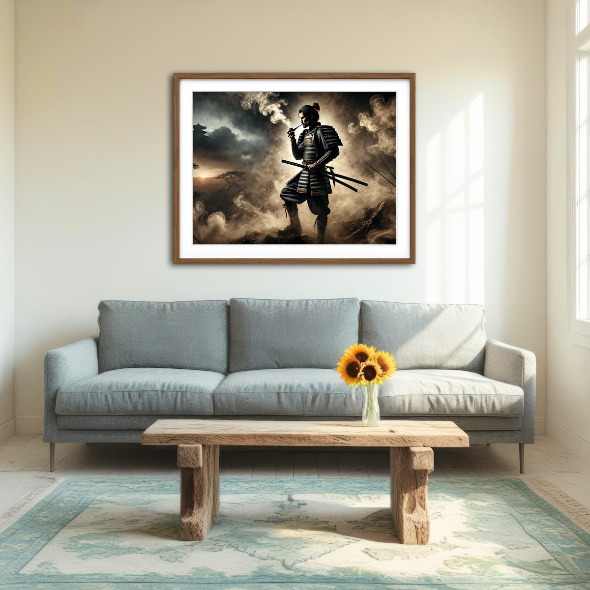AUTO-MOCKUP ROOM | Smoking Samurai Wall Art