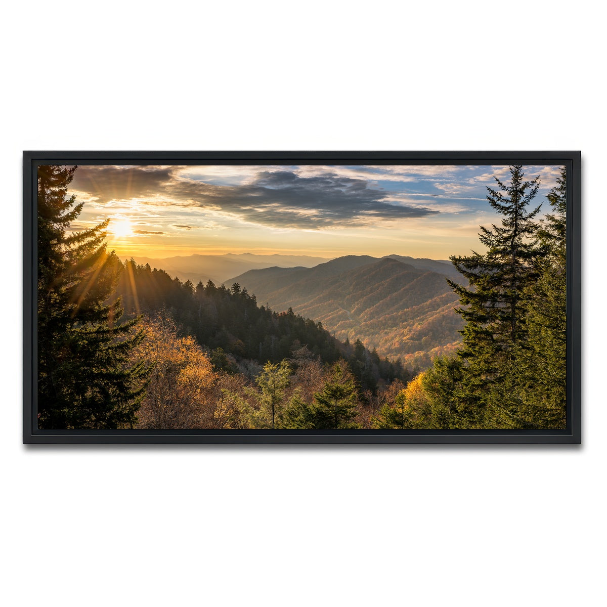 AUTO-MOCKUP WHITE | Smoky Mountains | 1 Piece | Black Framed Canvas | group=2x1