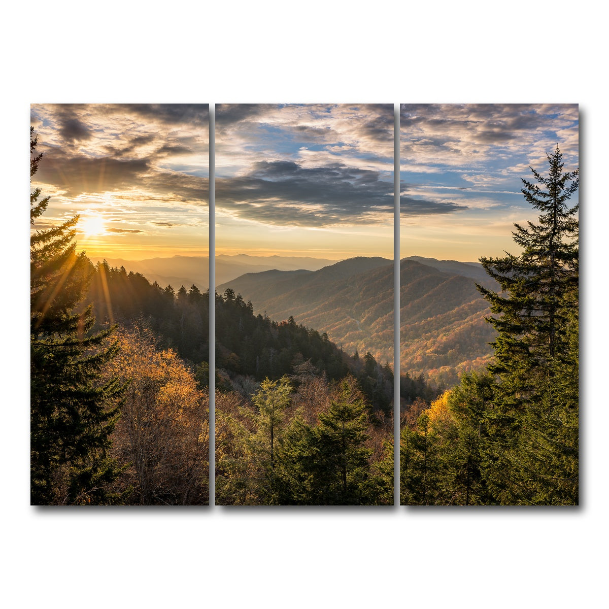 AUTO-MOCKUP WHITE | Smoky Mountains | 3 Piece | Gallery Wrap Canvas | group=8x18