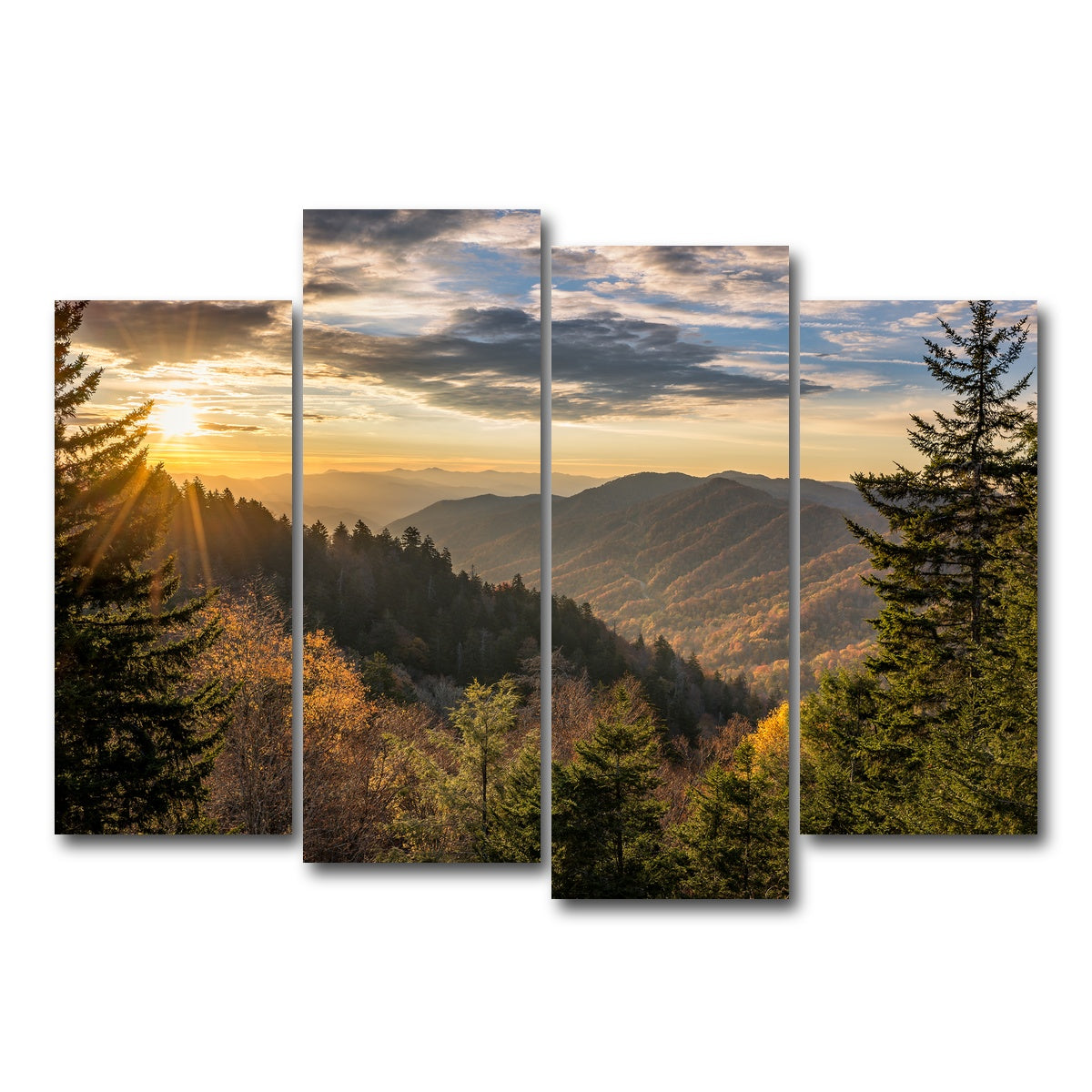 AUTO-MOCKUP WHITE | Smoky Mountains | 4 Piece | Gallery Wrap Canvas | group=4_normal