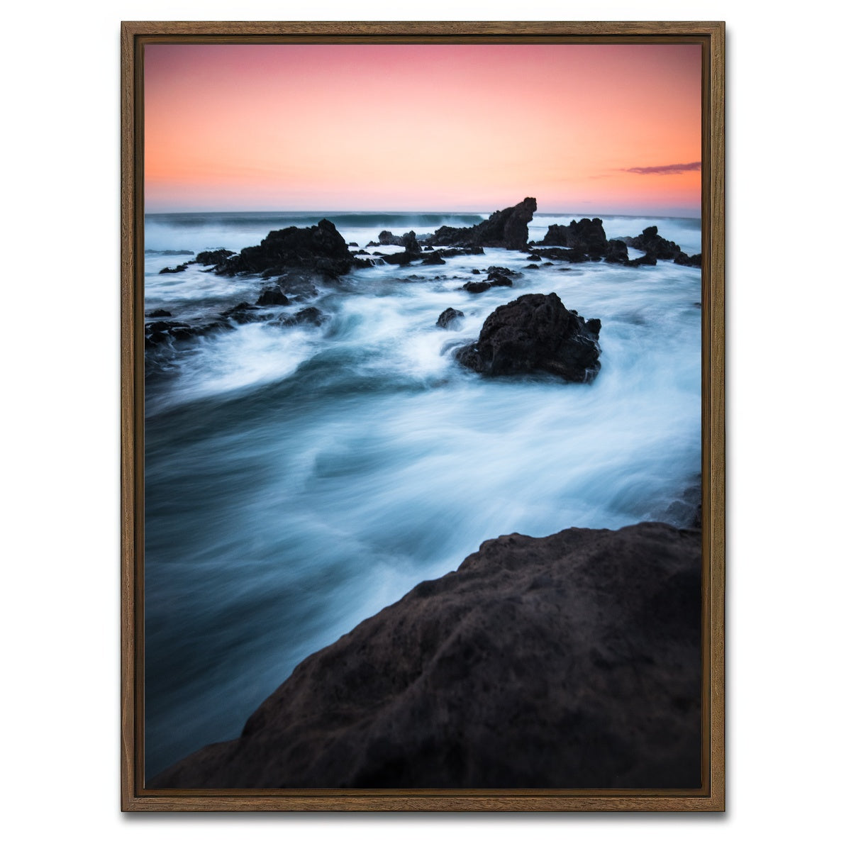 AUTO-MOCKUP WHITE | Smooth Waters | 1 Piece | Walnut Framed Canvas | group=3x4