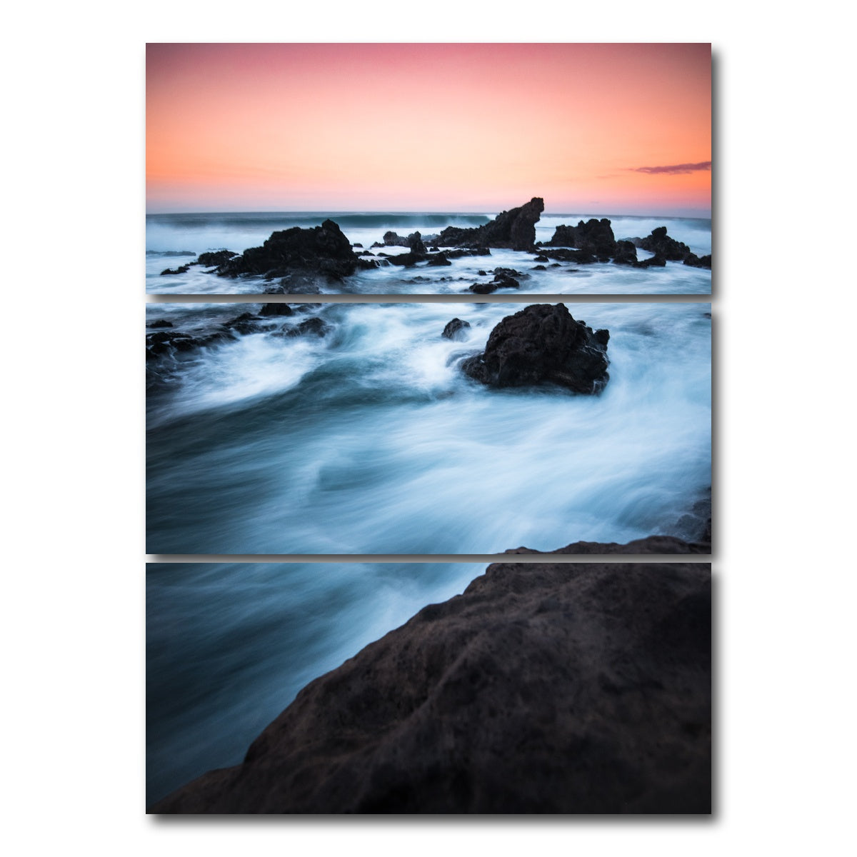 AUTO-MOCKUP WHITE | Smooth Waters | 3 Piece | Gallery Wrap Canvas | group=8x18_stacked
