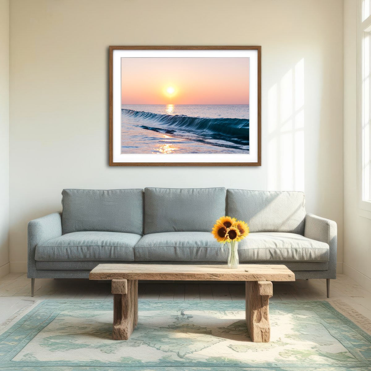 AUTO-MOCKUP ROOM | Smooth Wave Wall Art