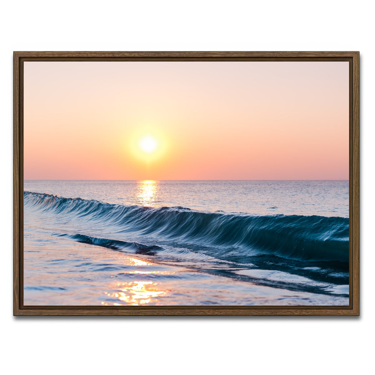 AUTO-MOCKUP WHITE | Smooth Wave | 1 Piece | Walnut Framed Canvas | group=4x3