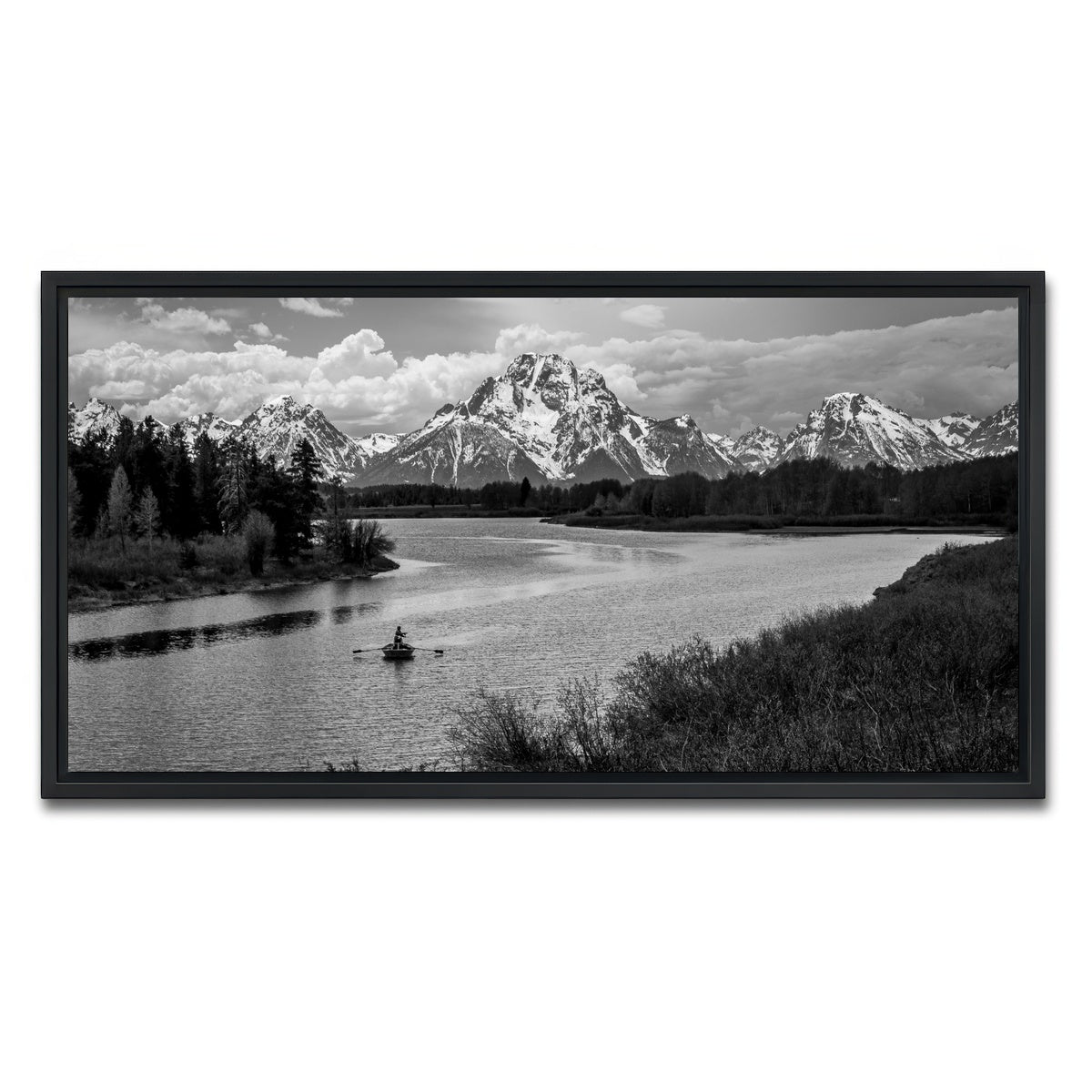 AUTO-MOCKUP WHITE | Snake River in the Grand Teton National Park | 1 Piece | Black Framed Canvas | group=2x1