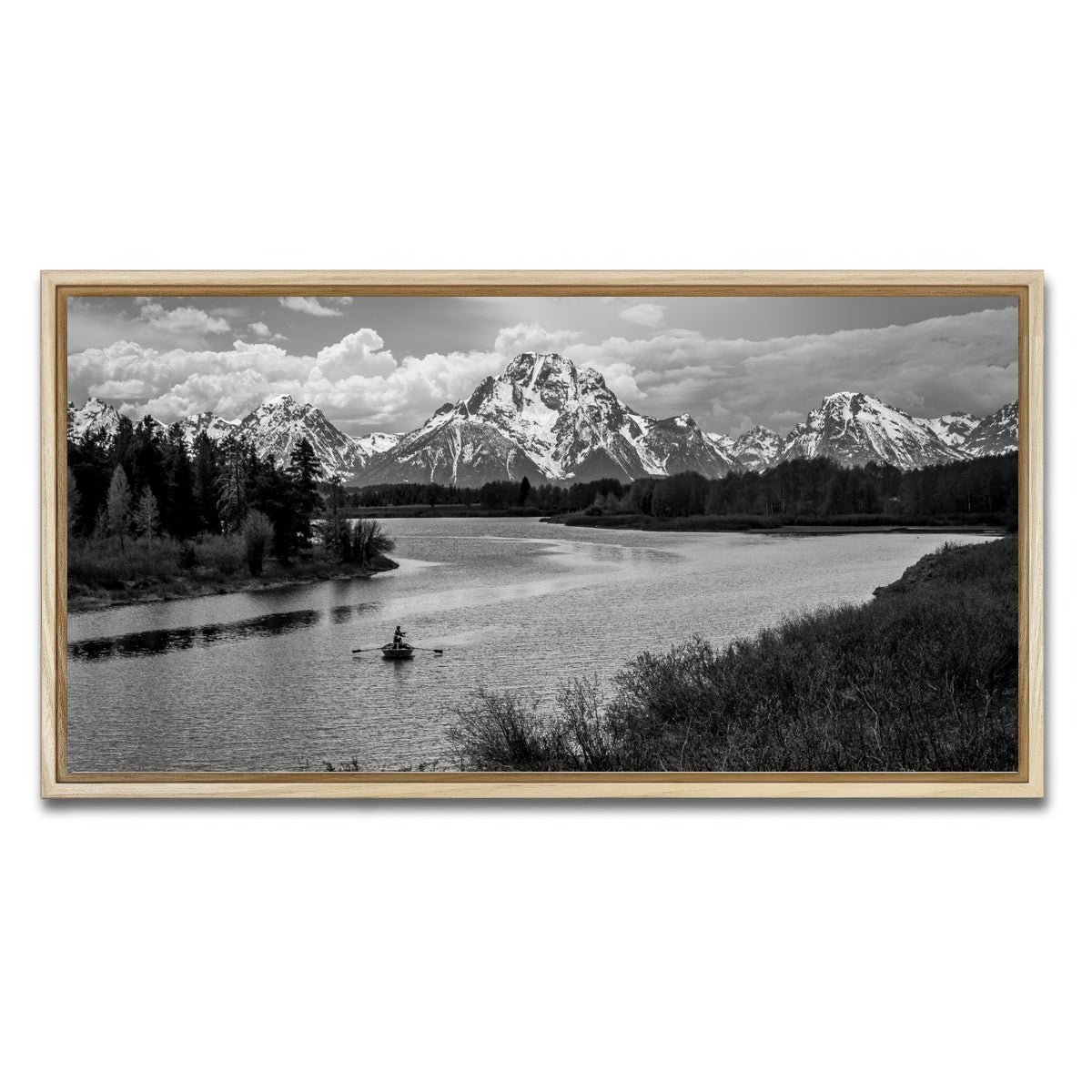AUTO-MOCKUP WHITE | Snake River in the Grand Teton National Park | 1 Piece | Natural Framed Canvas | group=2x1