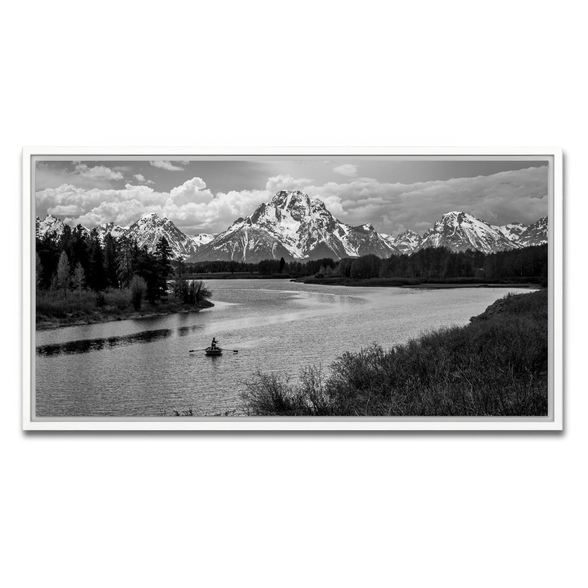 AUTO-MOCKUP WHITE | Snake River in the Grand Teton National Park | 1 Piece | White Framed Canvas | group=2x1
