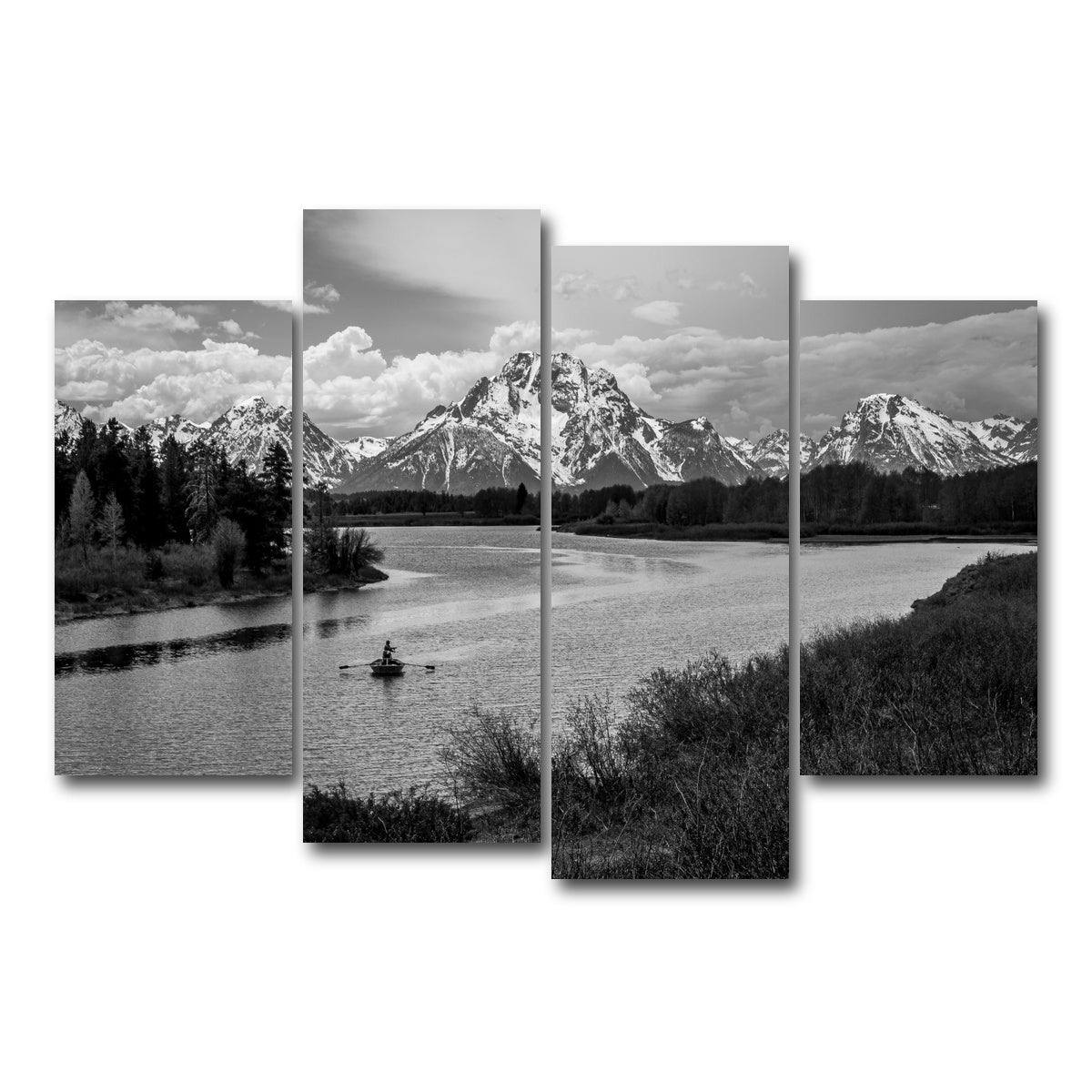 AUTO-MOCKUP WHITE | Snake River in the Grand Teton National Park | 4 Piece | Gallery Wrap Canvas | group=4_short