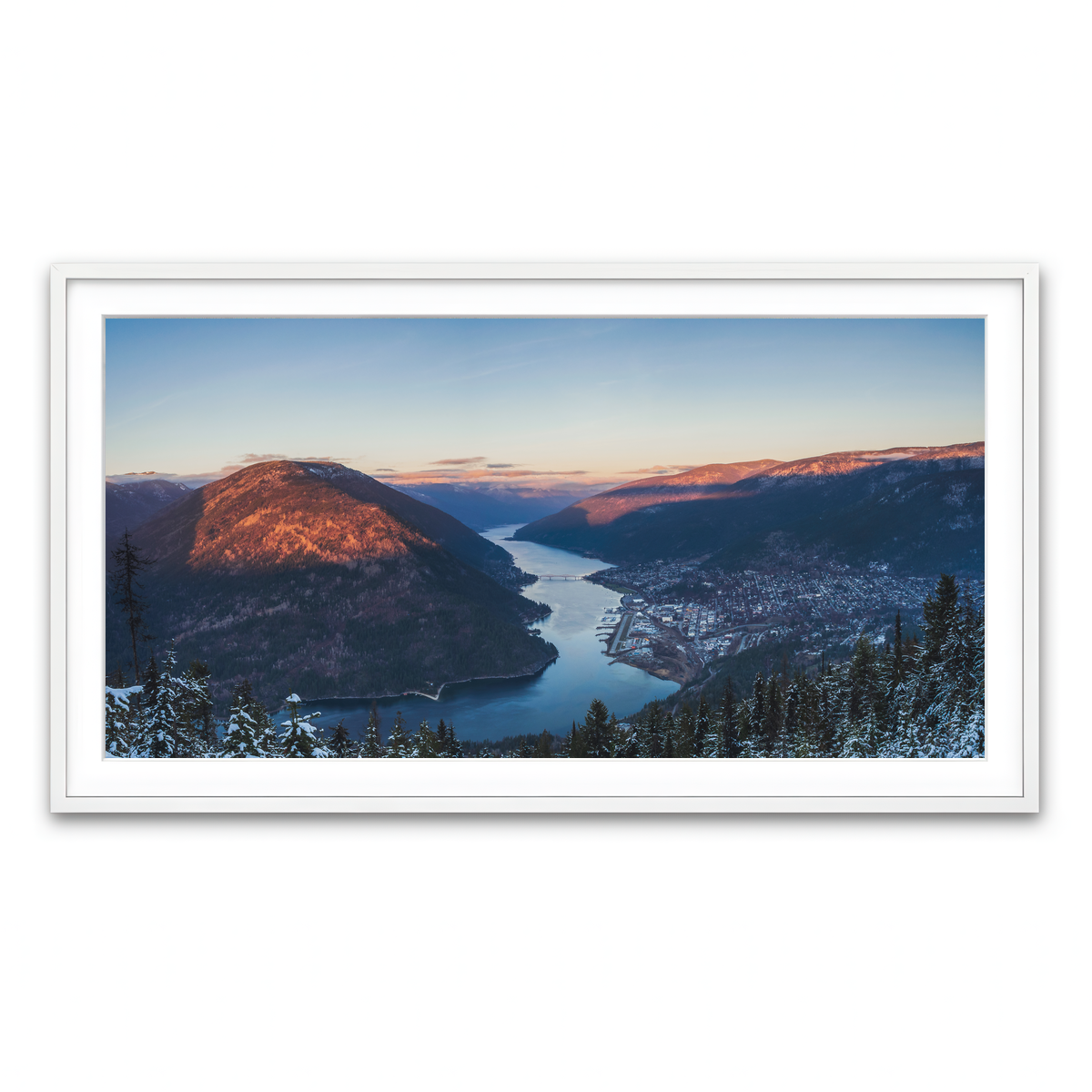 Framed Print 2x1 White