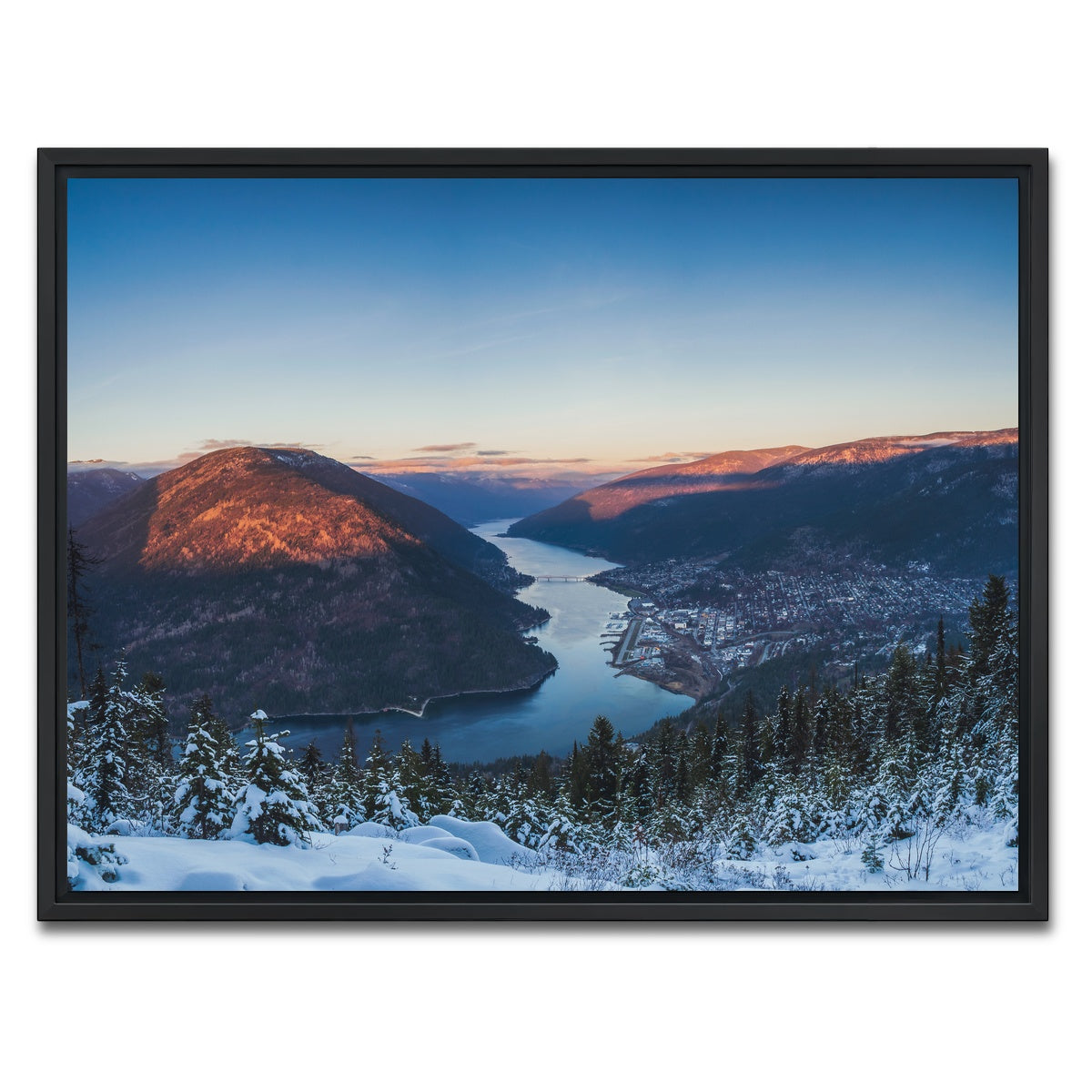 AUTO-MOCKUP WHITE | Snow Capped Creek | 1 Piece | Black Framed Canvas | group=4x3