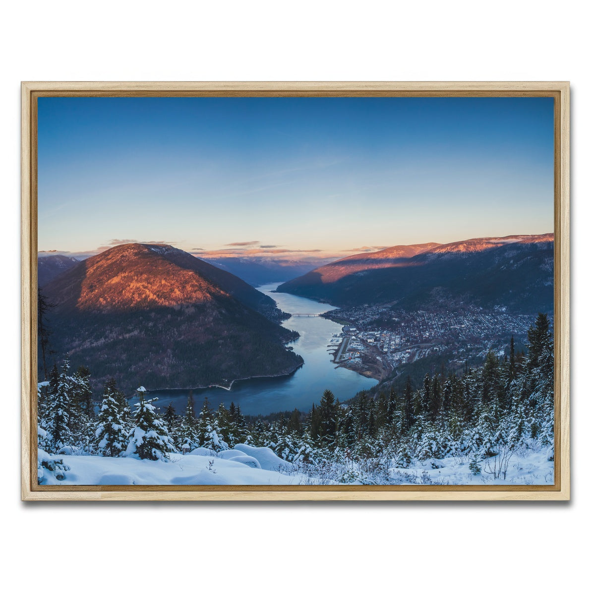 AUTO-MOCKUP WHITE | Snow Capped Creek | 1 Piece | Natural Framed Canvas | group=4x3