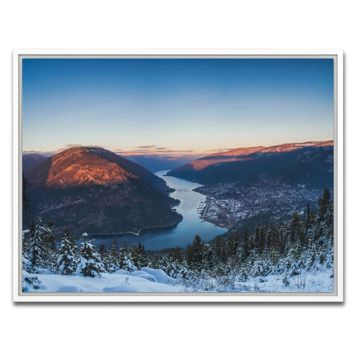 AUTO-MOCKUP WHITE | Snow Capped Creek | 1 Piece | White Framed Canvas | group=4x3