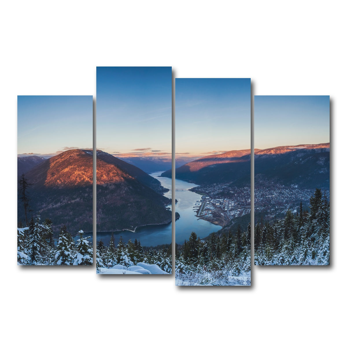 AUTO-MOCKUP WHITE | Snow Capped Creek | 4 Piece | Gallery Wrap Canvas | group=4_normal