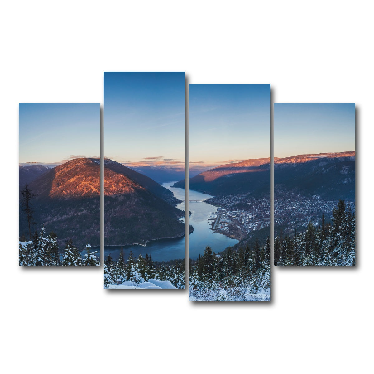 AUTO-MOCKUP WHITE | Snow Capped Creek | 4 Piece | Gallery Wrap Canvas | group=4_short