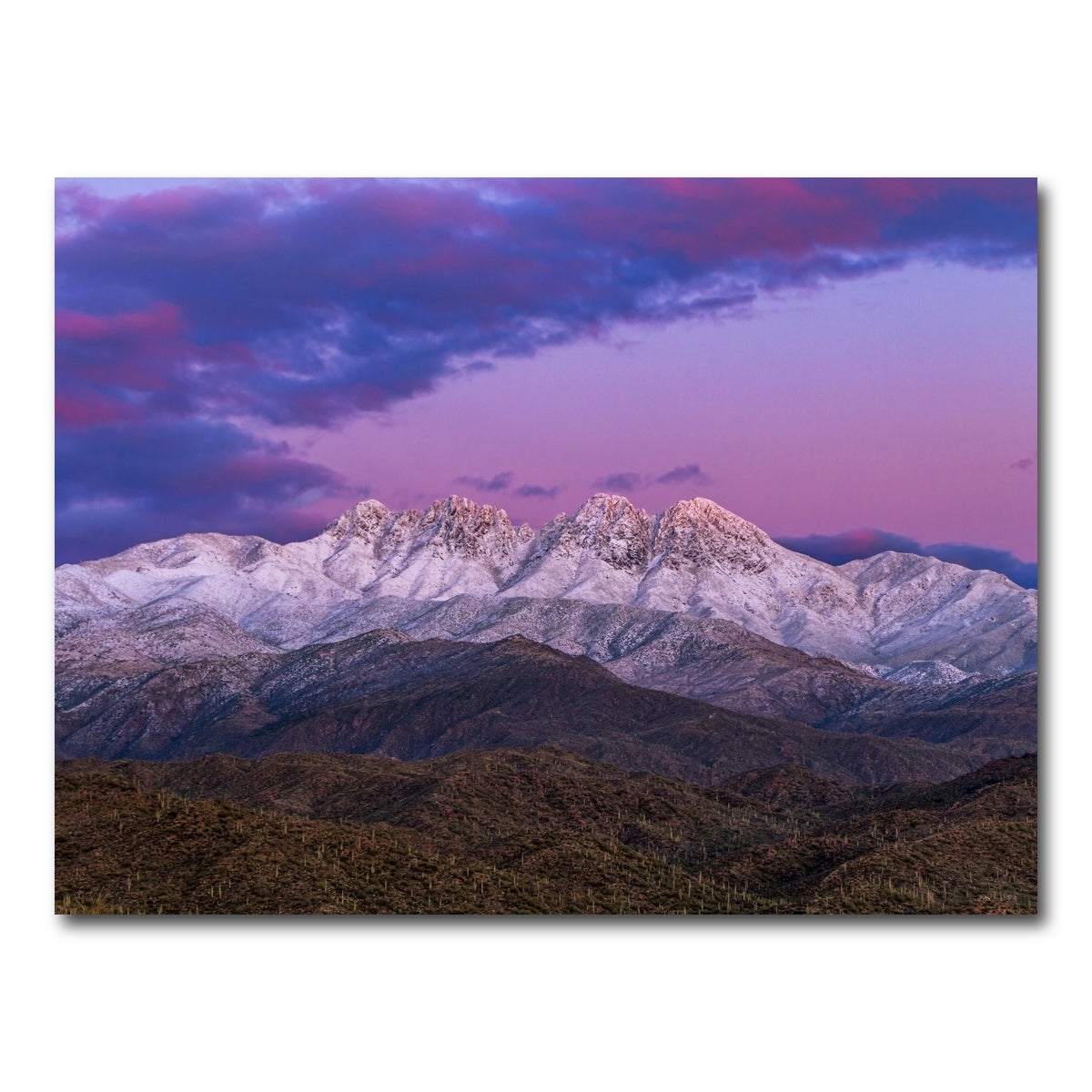 AUTO-MOCKUP WHITE | Snow Clad Four Peaks Mountain | 1 Piece | Gallery Wrap Canvas | group=4x3