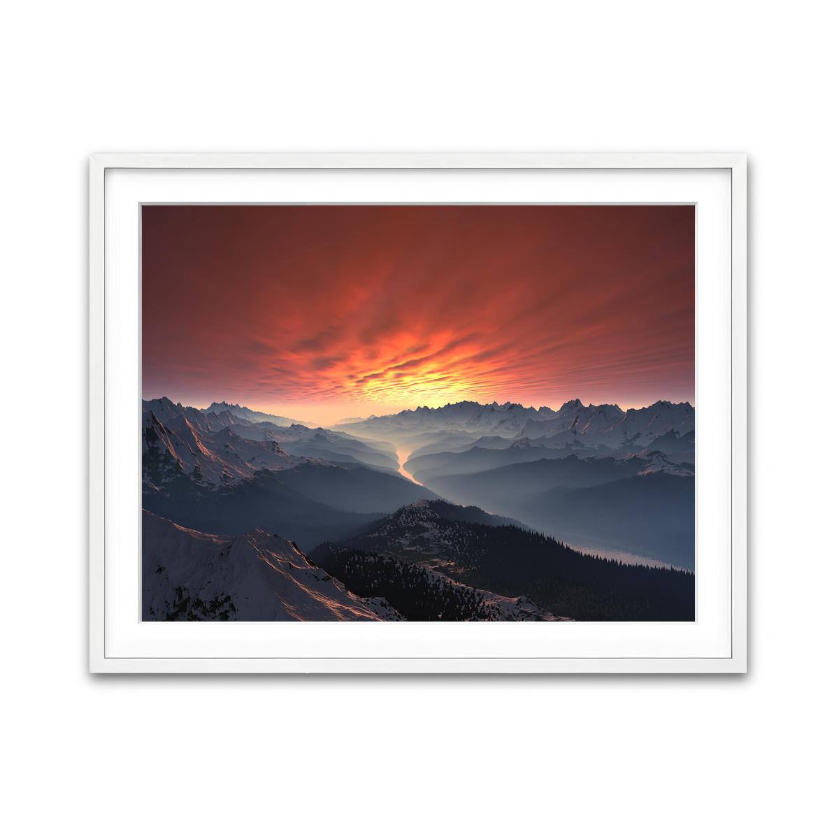 Framed Print 4x3 White
